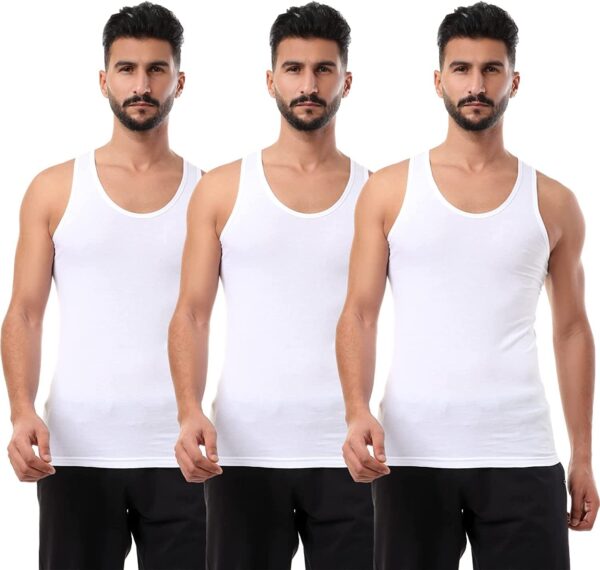 مجموعة من 3 قطع ملابس داخلية قطن 100% للرجال ، حمالة ، ½كم ، سليب ، شورت